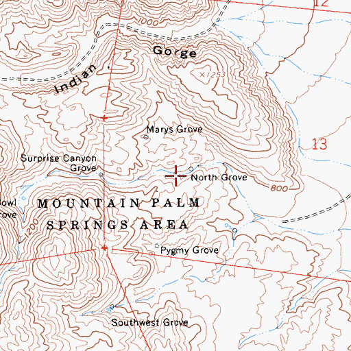 Topographic Map of North Grove, CA