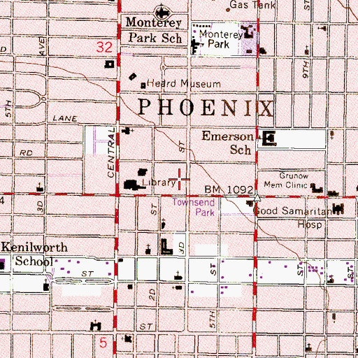 Topographic Map of Saint Germain Foundation, AZ