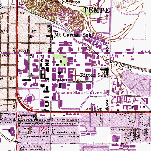 Topographic Map of Schwada Classroom Building, AZ