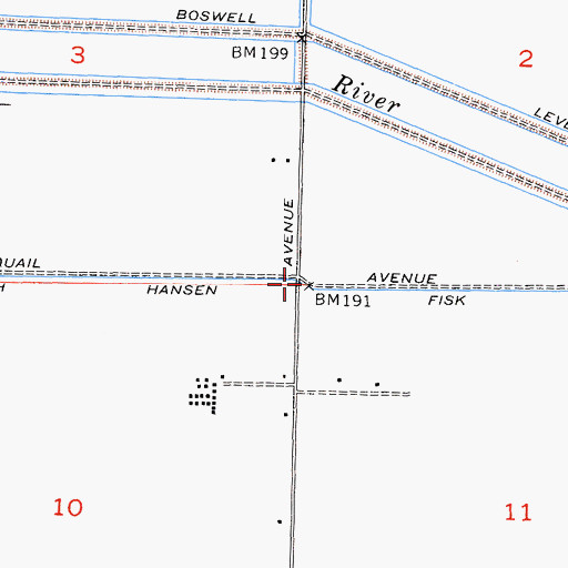 Topographic Map of North Hansen Fisk Ditch, CA