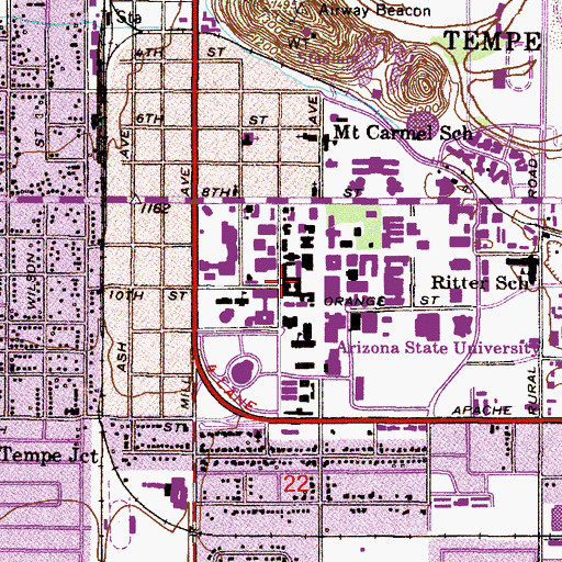 Topographic Map of West Hall, AZ