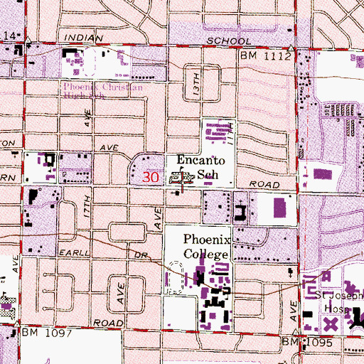 Topographic Map of All Nations Baptist Church, AZ