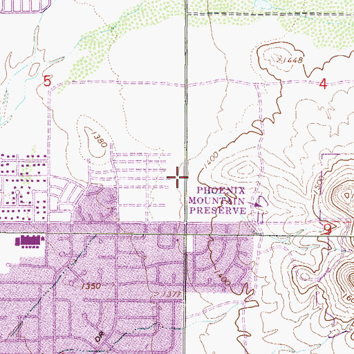 Topographic Map of All Saints Lutheran Church, AZ