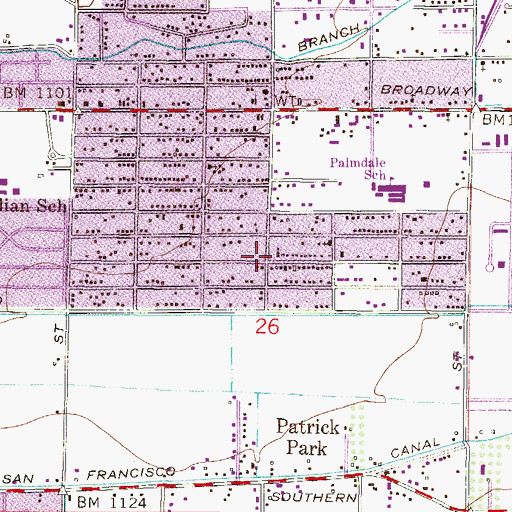 Topographic Map of Amos Metropolitan Christian Methodist Episcopal Church, AZ
