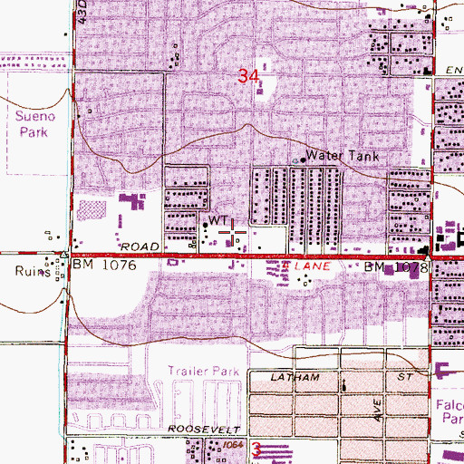 Topographic Map of Antioch Missionary Baptist Church, AZ