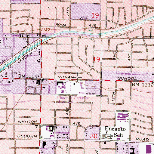 Topographic Map of Asbury United Methodist Church, AZ