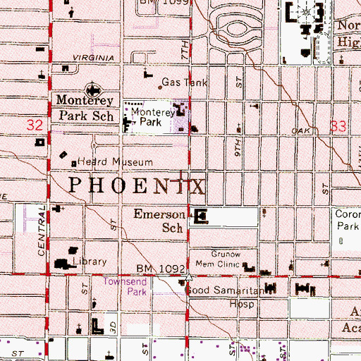 Topographic Map of Assemblies of God Arizona District Council, AZ