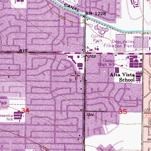 Topographic Map of Assyrian Church of the East, AZ