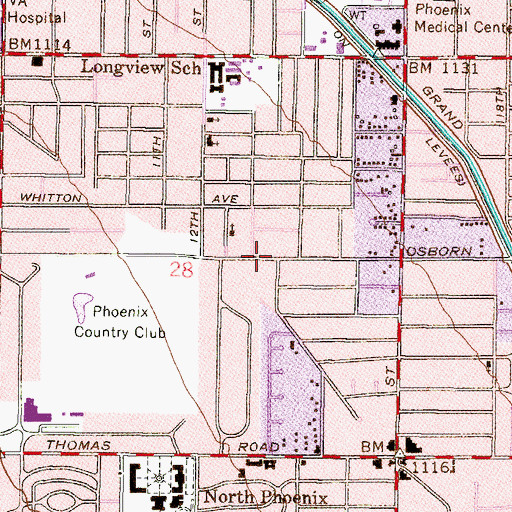 Topographic Map of Baptist Foundation of Arizona, AZ