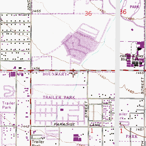 Topographic Map of Bell Road Assembly of God Church, AZ