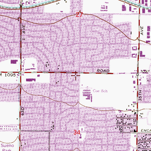Topographic Map of Betania Presbyterian Church, AZ