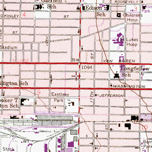 Topographic Map of First Hispanic Baptist Church, AZ