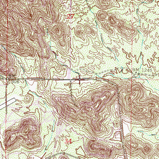 Topographic Map of Foothills Baptist Church, AZ
