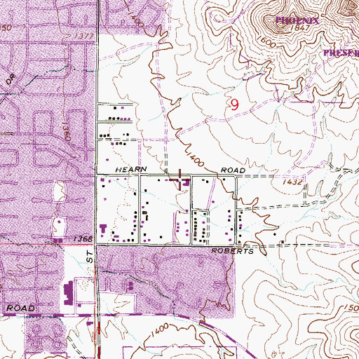 Topographic Map of Fountain of Life International Assembly of God Church, AZ