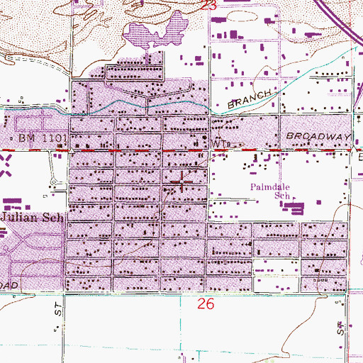 Topographic Map of Free Church of God in Christ in Jesus Name, AZ