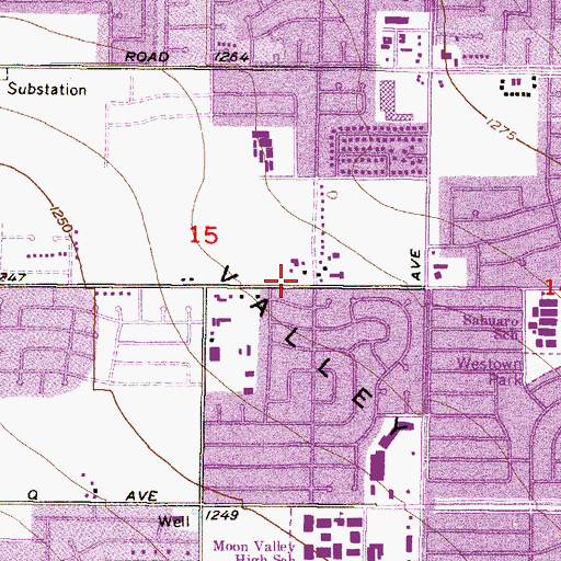 Topographic Map of Freeway Chapel, AZ