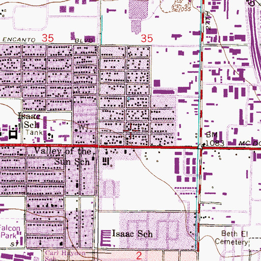 Topographic Map of Grace Temple Apostolic Church, AZ