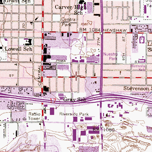 Topographic Map of Greater Hope Deliverence Temple, AZ