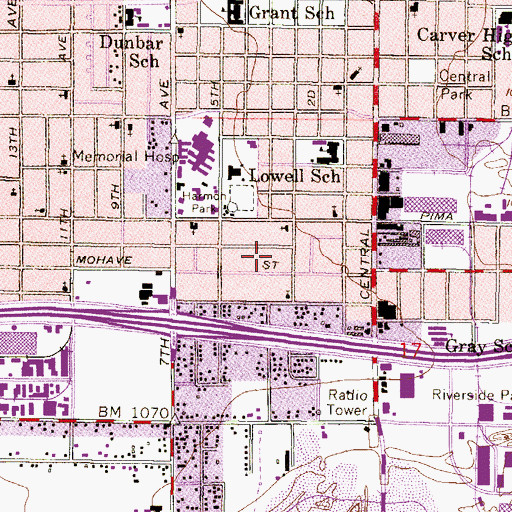 Topographic Map of Greater New Zion Baptist Church, AZ