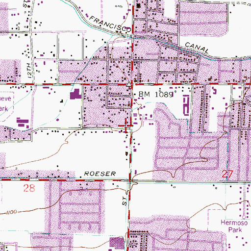 Topographic Map of Greater Paradise Church of God in Christ, AZ