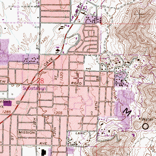 Topographic Map of Hall Deliverance Foundation, AZ