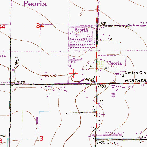 Topographic Map of Harvest Church Assembly of God, AZ