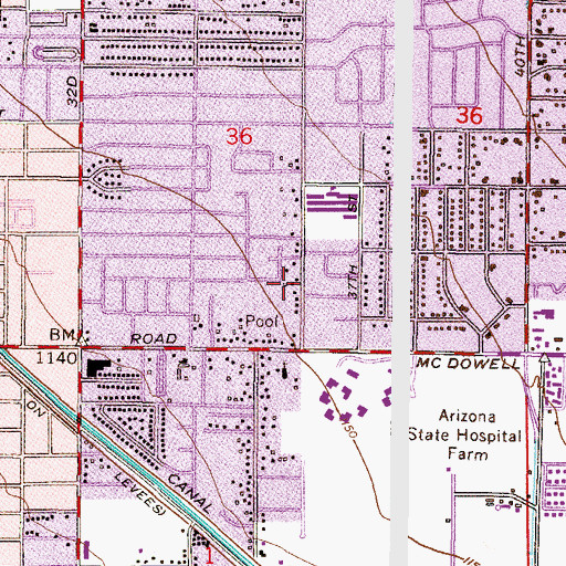 Topographic Map of Iglesia Cristiana el Calvario, AZ