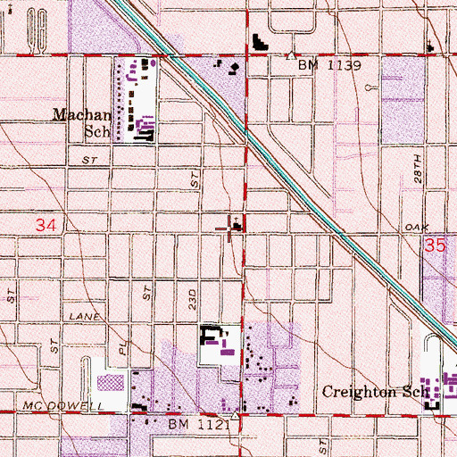 Topographic Map of Bethel Temple Latin American Assembly of God Church, AZ