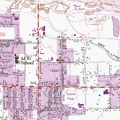 Topographic Map of Bethesda Community Baptist Church, AZ