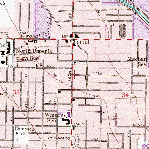 Topographic Map of Bible Missionary Church, AZ