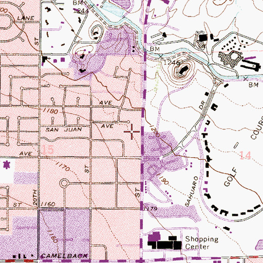 Topographic Map of Biltmore Church of the Nazarene, AZ