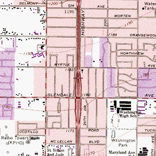 Topographic Map of Black Canyon Church of Christ, AZ