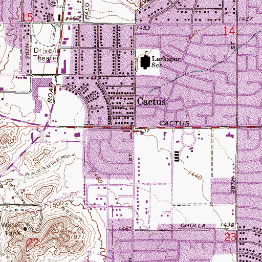 Topographic Map of Cactus Christian Fellowship, AZ