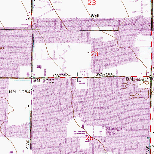 Topographic Map of Calvary United Methodist Church, AZ