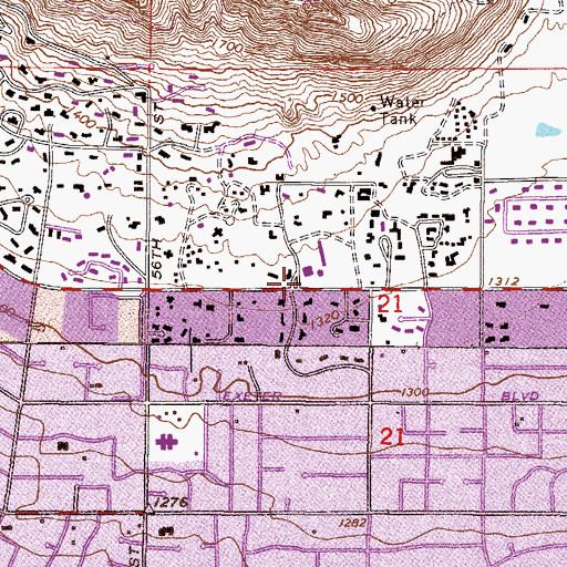 Topographic Map of Camelback Seventh Day Adventist Church, AZ