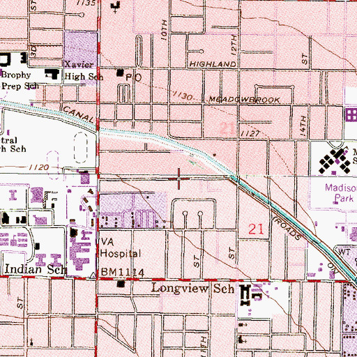 Topographic Map of Casa De Cristo Evangelical Church, AZ