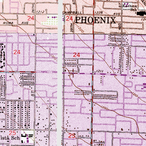 Topographic Map of Christ Church Lutheran Church, AZ