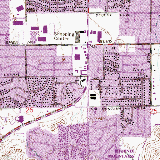 Topographic Map of Christ the King Lutheran Church, AZ