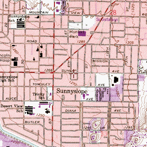 Topographic Map of Christian Fellowship International Center, AZ