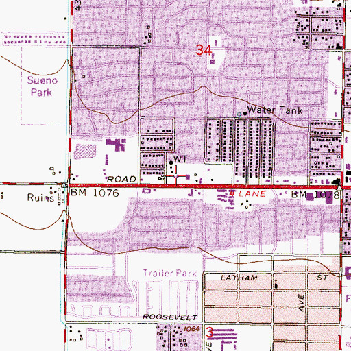 Topographic Map of Christian Life Church, AZ