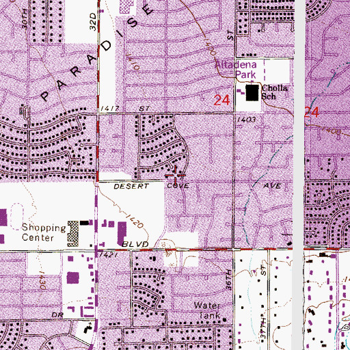 Topographic Map of Christian Life Fellowship Church, AZ