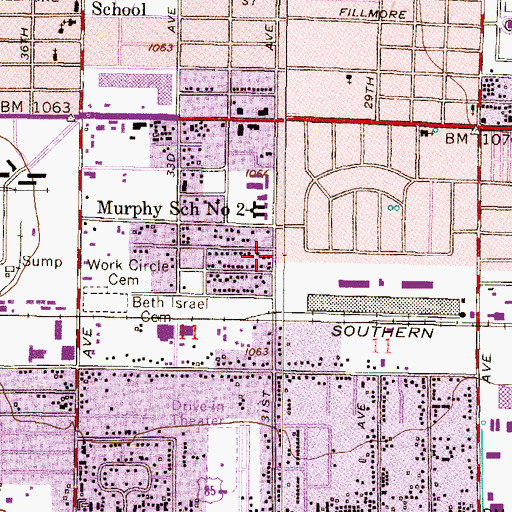 Topographic Map of Church of the Nazarene, AZ
