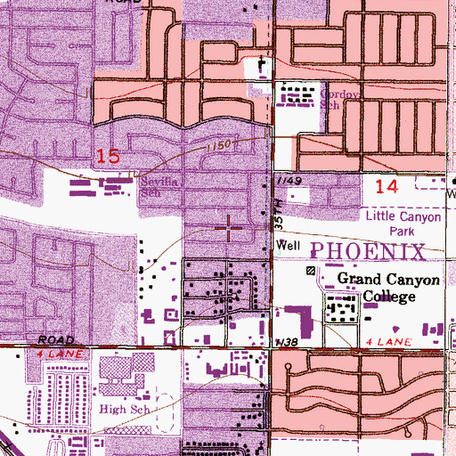 Topographic Map of Church of Christ Valley Congregation, AZ