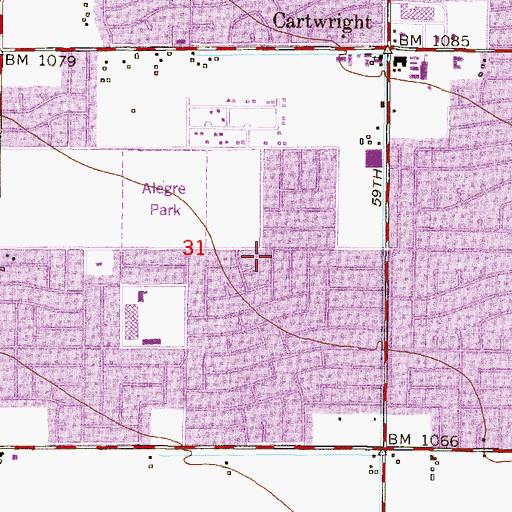 Topographic Map of Church of God and Saints of Christ, AZ