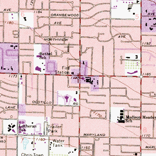 Topographic Map of Church of the Beatitudes, AZ