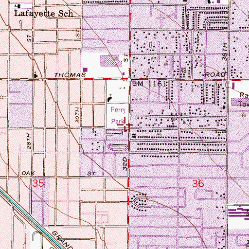 Topographic Map of City Harvest International Glad Tidings Church, AZ