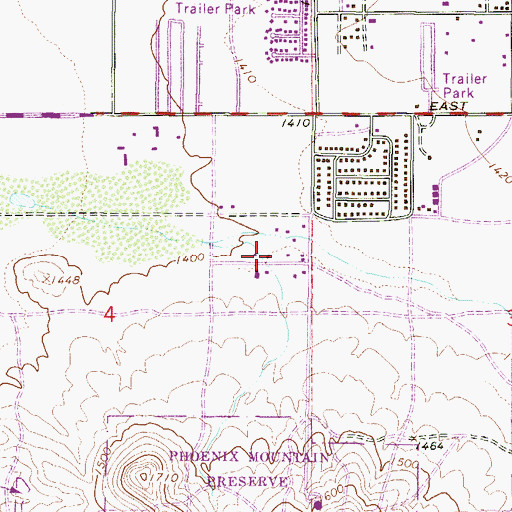 Topographic Map of Community Bible Baptist Church, AZ