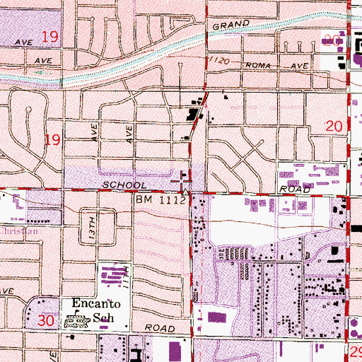 Topographic Map of Community Church of Hope, AZ