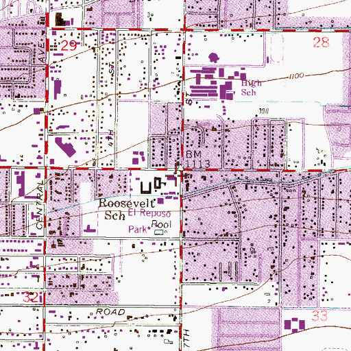 Topographic Map of South Mountain Community Church, AZ