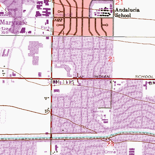 Topographic Map of Concordia Lutheran Church, AZ
